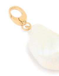 Waterproof Gold Plated Stainless Steel Freshwater Pearl Charm - link has visual effect only