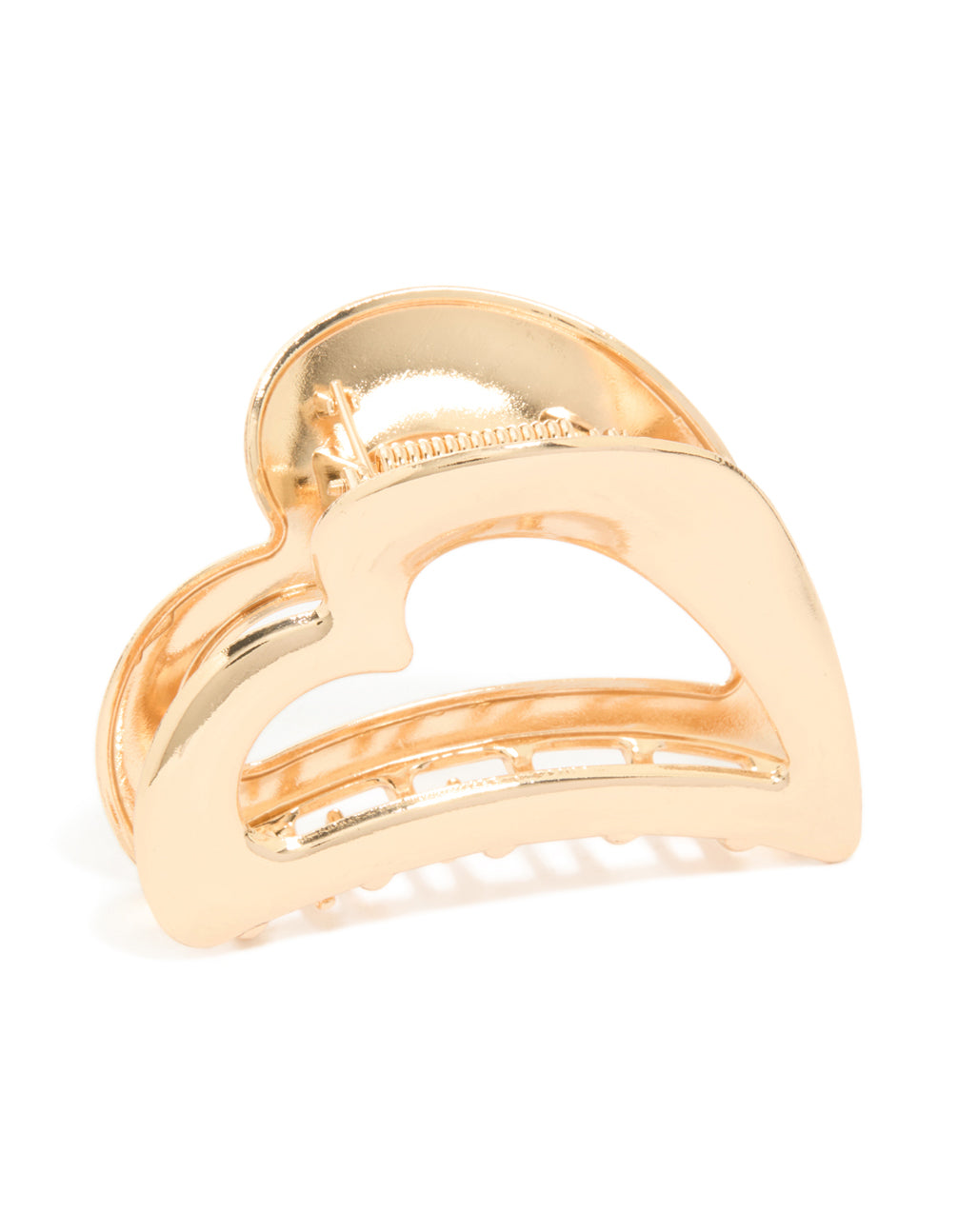 Gold Open Heart Claw Clip