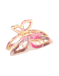 Gold pINK & Purple Acrylic Outlined Butterfly Claw Clip - link has visual effect only