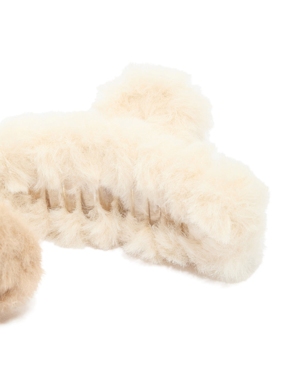 Brown & Cream Faux Fur Small Claw Clips 2-Pack
