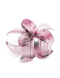 Dark Purple Ombre Frangipani Flower Claw Clip - link has visual effect only
