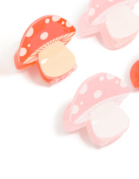Red & Pink Mushroom Novelty Claw Clips 4-Pack - link has visual effect only