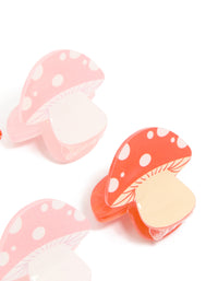 Red & Pink Mushroom Novelty Claw Clips 4-Pack - link has visual effect only