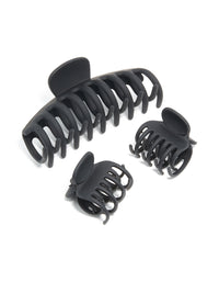 Black Basic Mini & Large Claw Clips 3-Pack - link has visual effect only