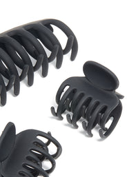 Black Basic Mini & Large Claw Clips 3-Pack - link has visual effect only