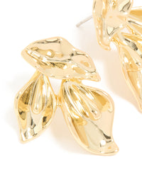 Gold Plated Brass Flower Mirror Statement Earrings - link has visual effect only