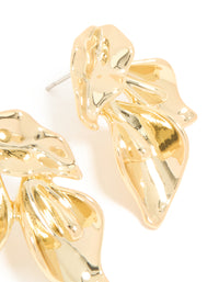 Gold Plated Brass Flower Mirror Statement Earrings - link has visual effect only