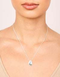 Silver Plated Brass Teardrop Pendant Necklace - link has visual effect only