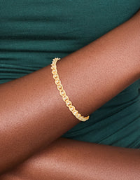Gold Plated Brass Cubic Zirconia Diamante Chain Bracelet - link has visual effect only