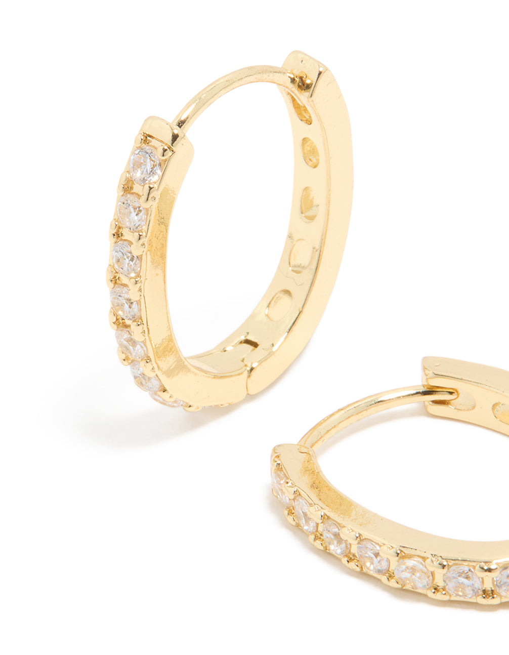 Gold Plated Cubic Zirconia Lovely Hoop Earrings