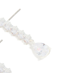 Silver Plated Cubic Zirconia Lovely Pear Drop Earrings - link has visual effect only