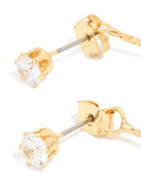 Gold Plated Cubic Zirconia Gleaming Leaf Drop Earrings - link has visual effect only