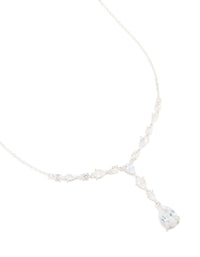 Silver Plated Cubic Zirconia Lovely Pear Drop Necklace - link has visual effect only