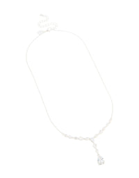 Silver Plated Cubic Zirconia Lovely Pear Drop Necklace - link has visual effect only
