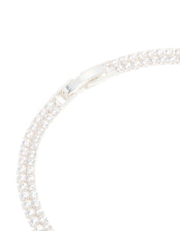 Silver Plated Cubic Zirconia Tennis Layered Bracelet - link has visual effect only