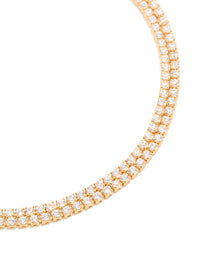 Gold Plated Cubic Zirconia Double Layered Tennis Bracelet - link has visual effect only