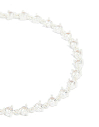 Silver Plated Cubic Zirconia Circular Tennis Bracelet - link has visual effect only