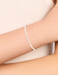 Silver Plated Cubic Zirconia Timeless Tennis Bracelet - link has visual effect only