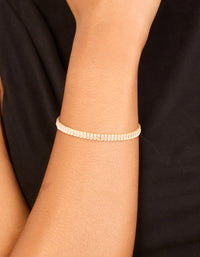 Gold Plated Cubic Zirconia Elegant Tennis Bracelet - link has visual effect only
