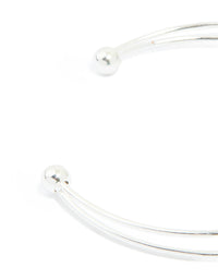 Silver Plated Cubic Zirconia Layered Pear Wrist Cuff - link has visual effect only