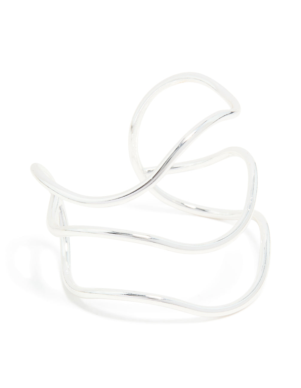 Silver Triple Squiggle Wrist Cuff