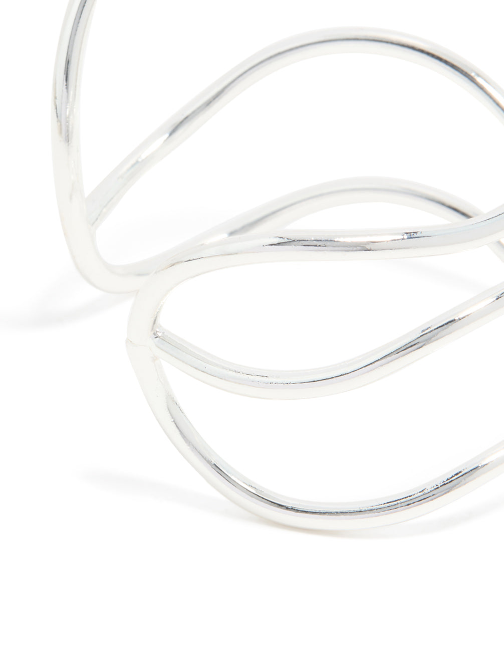 Silver Triple Squiggle Wrist Cuff