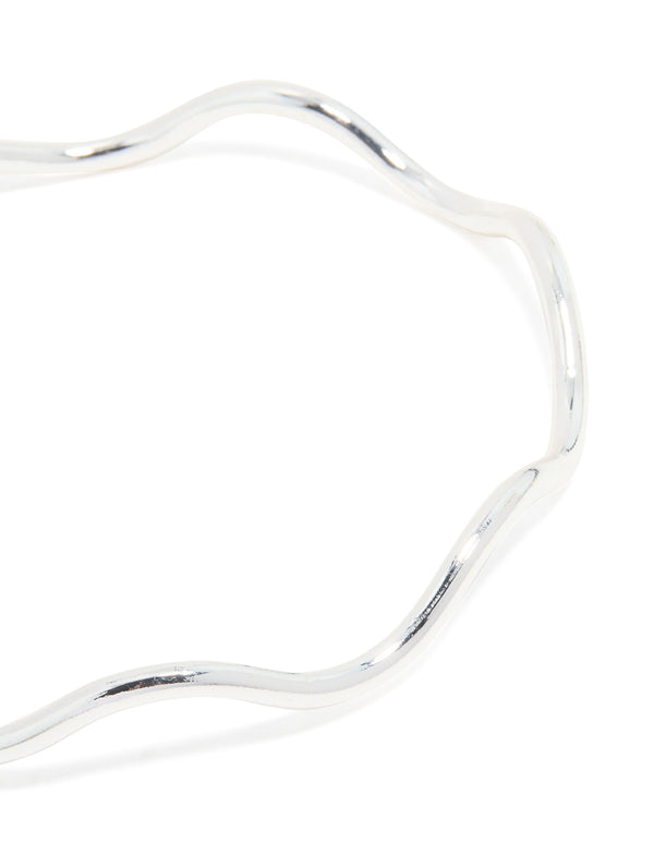 Silver Classic Wave Arm Cuff