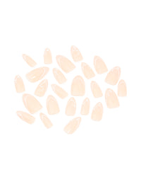 Pink Metallic French Tip Pearl Press On Nails 24-Set - link has visual effect only