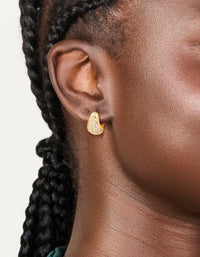 Gold Plated Cubic Zirconia Inlay Huggie Earrings - link has visual effect only
