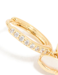Gold Plated Cubic Zirconia Inlay Mini Butterfly Huggie Earrings - link has visual effect only