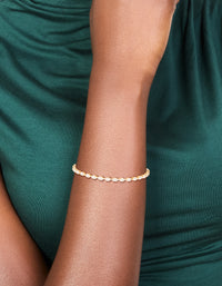 Gold Plated Cubic Zirconia Oval Tennis Bracelet - link has visual effect only