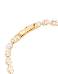 Gold Plated Cubic Zirconia Oval Tennis Bracelet - link has visual effect only