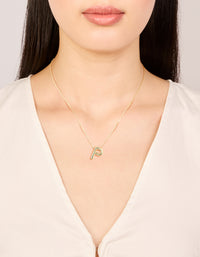 Gold Plated Bubble Letter P Necklace - link has visual effect only