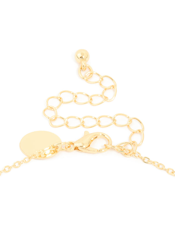 Gold Plated Cubic Zirconia Pave Letter D Necklace