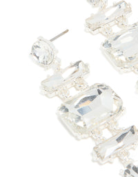Silver Diamante Large Mixed Drop Earrings - link has visual effect only