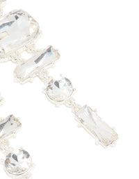 Silver Diamante Large Mixed Drop Earrings - link has visual effect only