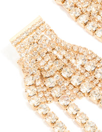 Gold Diamante Cupchain Drop Earrings - link has visual effect only