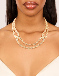Gold Twisted Chain Layered Necklace - link has visual effect only