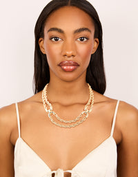 Gold Twisted Chain Layered Necklace - link has visual effect only