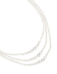 Silver Diamante Triple Layered Necklace - link has visual effect only