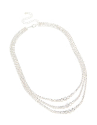 Silver Diamante Triple Layered Necklace - link has visual effect only