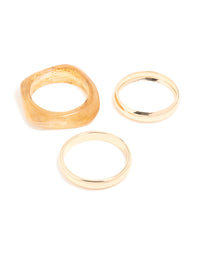 Gold & Neutral Acrylic Large Bangles 3-Pack - link has visual effect only
