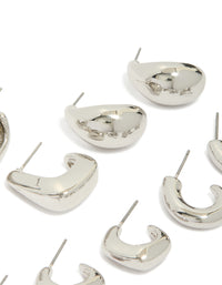 Crafted with silver minimal hoop design in a 6-pack showcasing post detail view - link has visual effect only