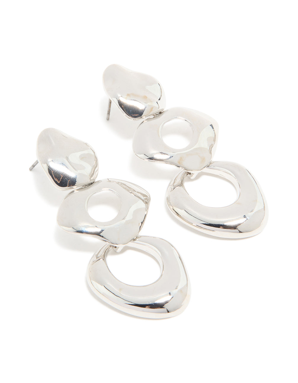 Silver Open Orb Drop Earrings