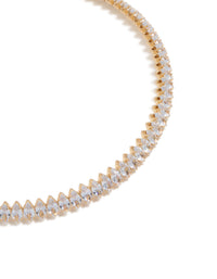 Gold Cubic Zirconia Choker Necklace - link has visual effect only