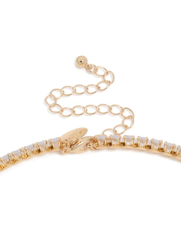 Gold Cubic Zirconia Choker Necklace
