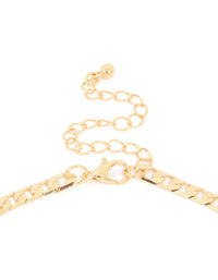 Gold Plated Cross Flay Curb Chain Necklace - link has visual effect only