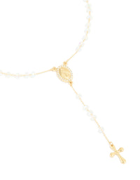 Gold Plated Diamante Rosary Necklace - link has visual effect only