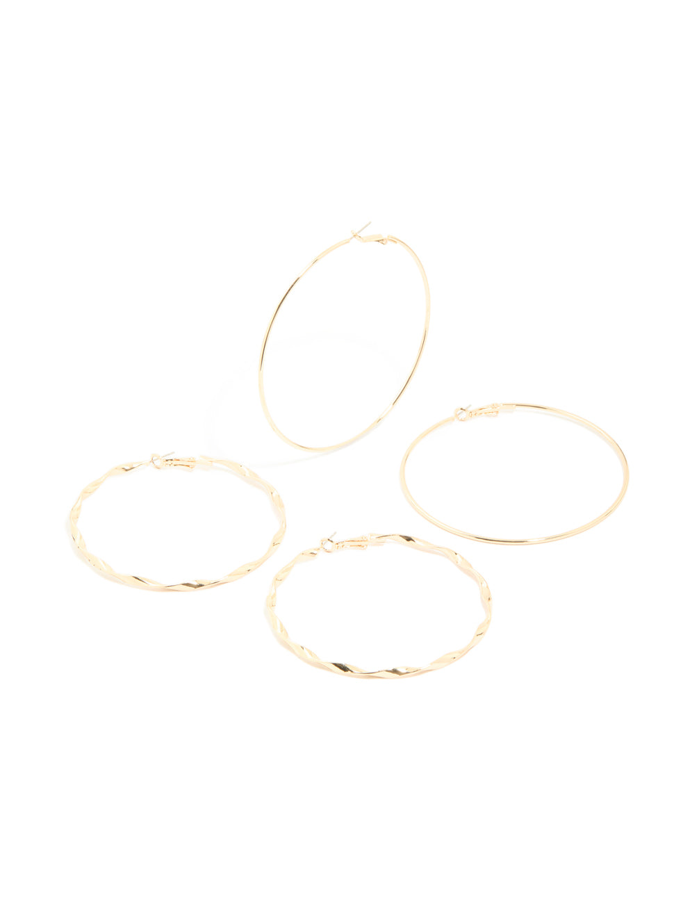 Gold Twisted & Classic Hoop Earrings 2-Pack