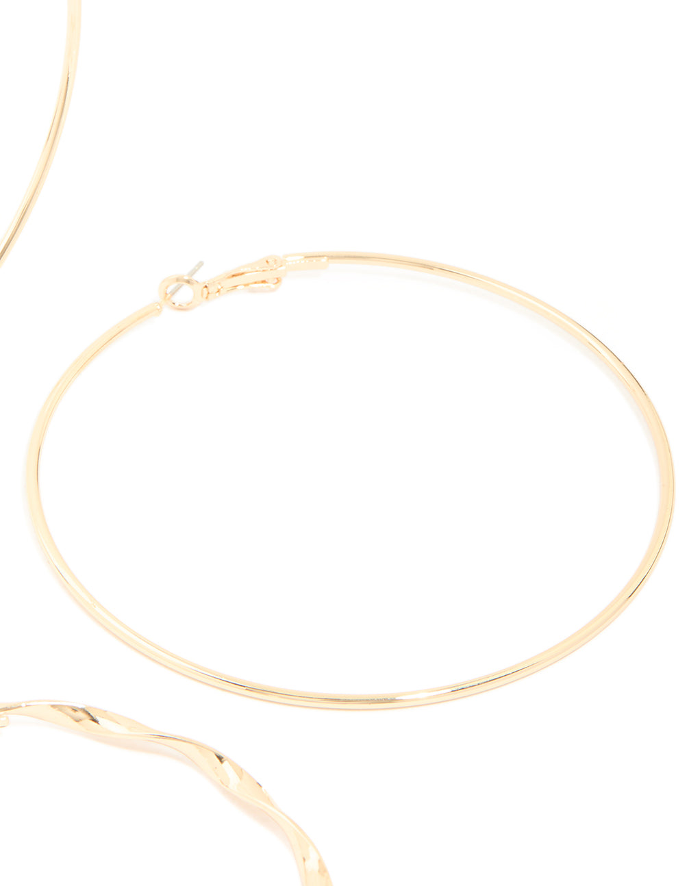 Gold Twisted & Classic Hoop Earrings 2-Pack